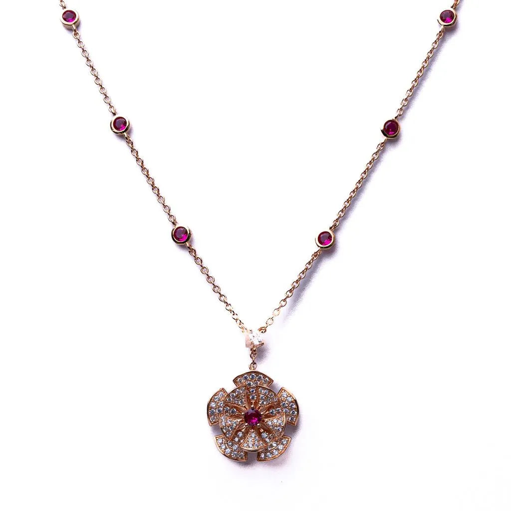 Alizia Exotic Flowers Short Necklace