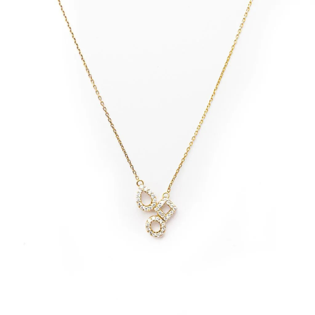 Alizia 3 Shape Charm Short Necklace