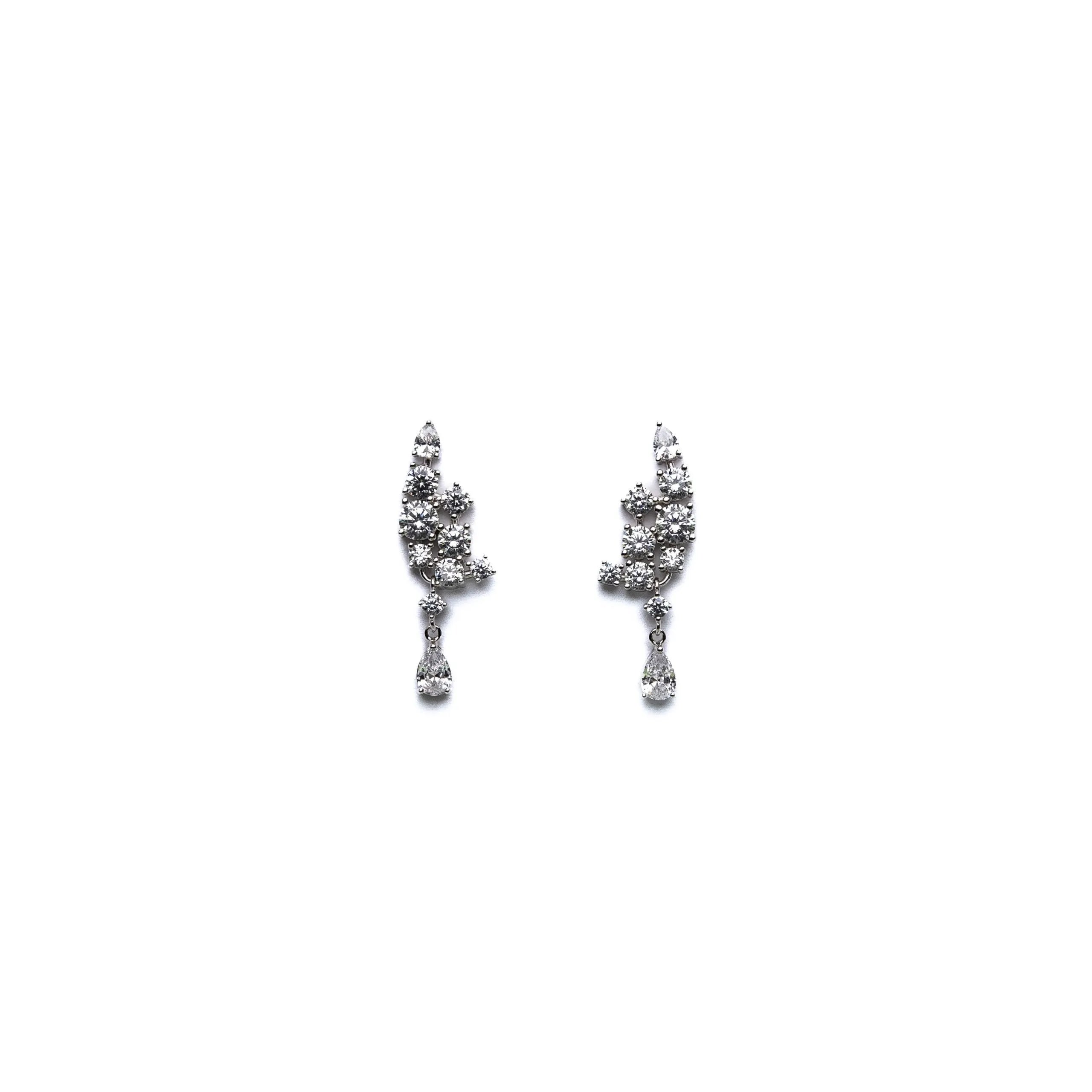 Alizia Silver Diamante Drop Earrings
