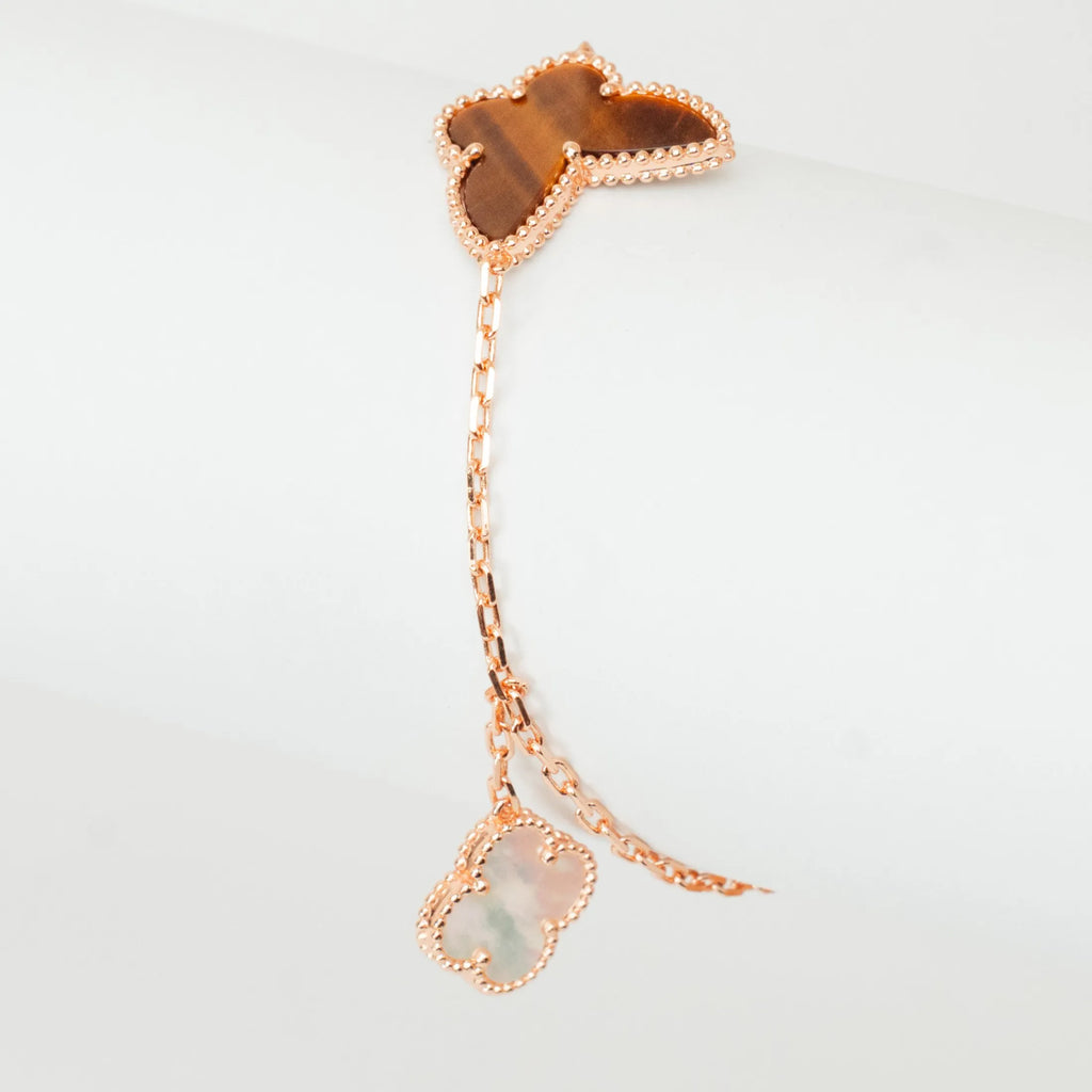 Alizia Butterfly Flower Charm Bracelet