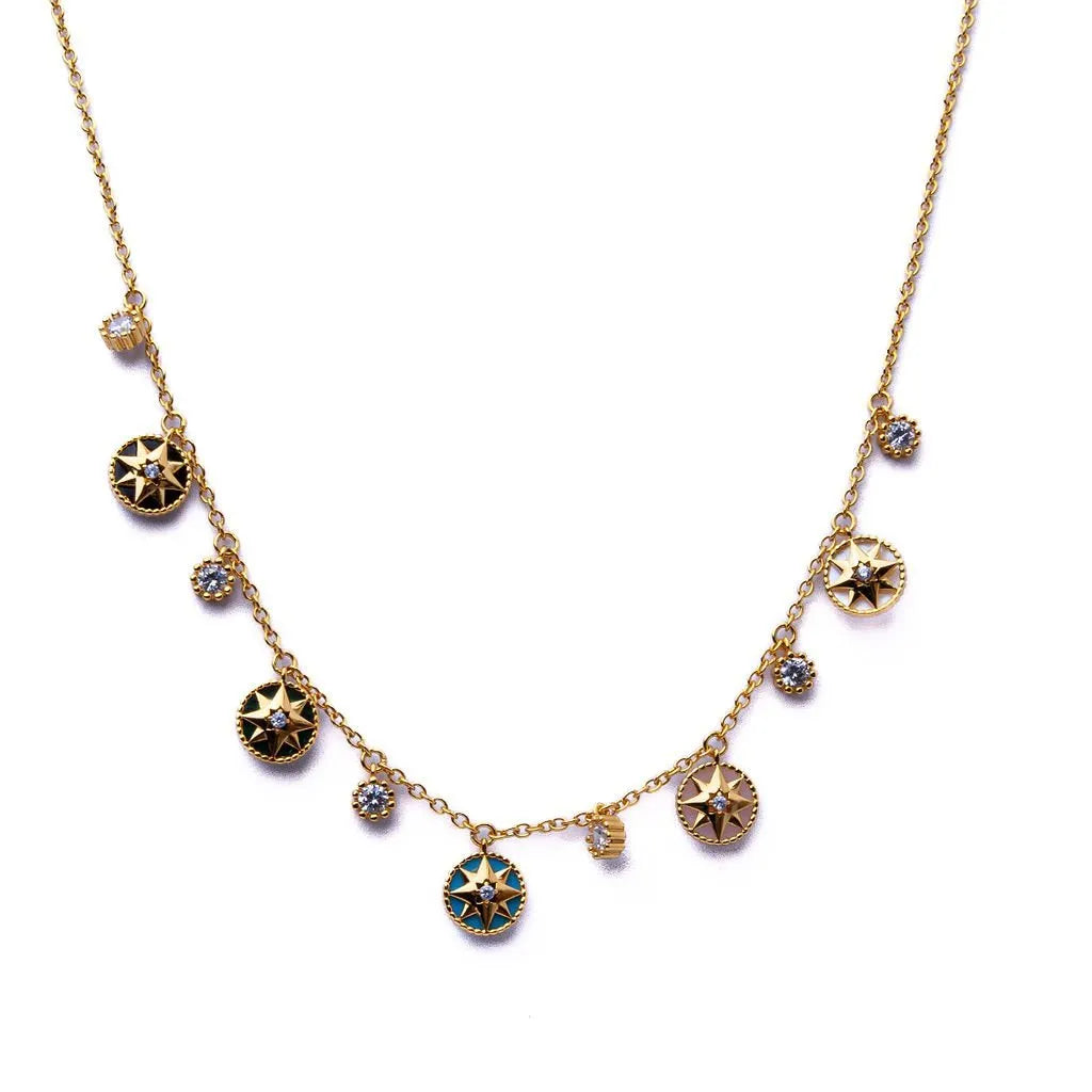Alizia Reversible Star Charms Short Necklace