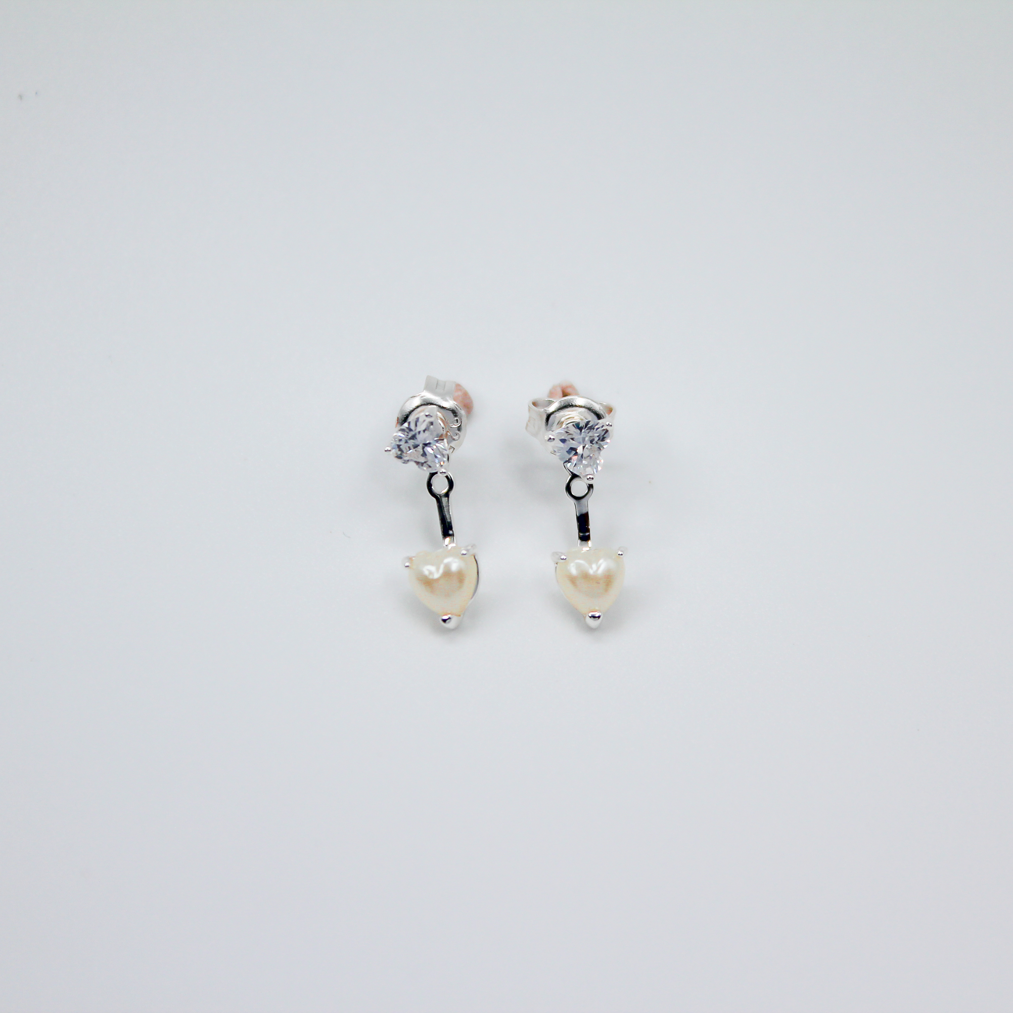 Alizia Heart Pearl Drop Earrings