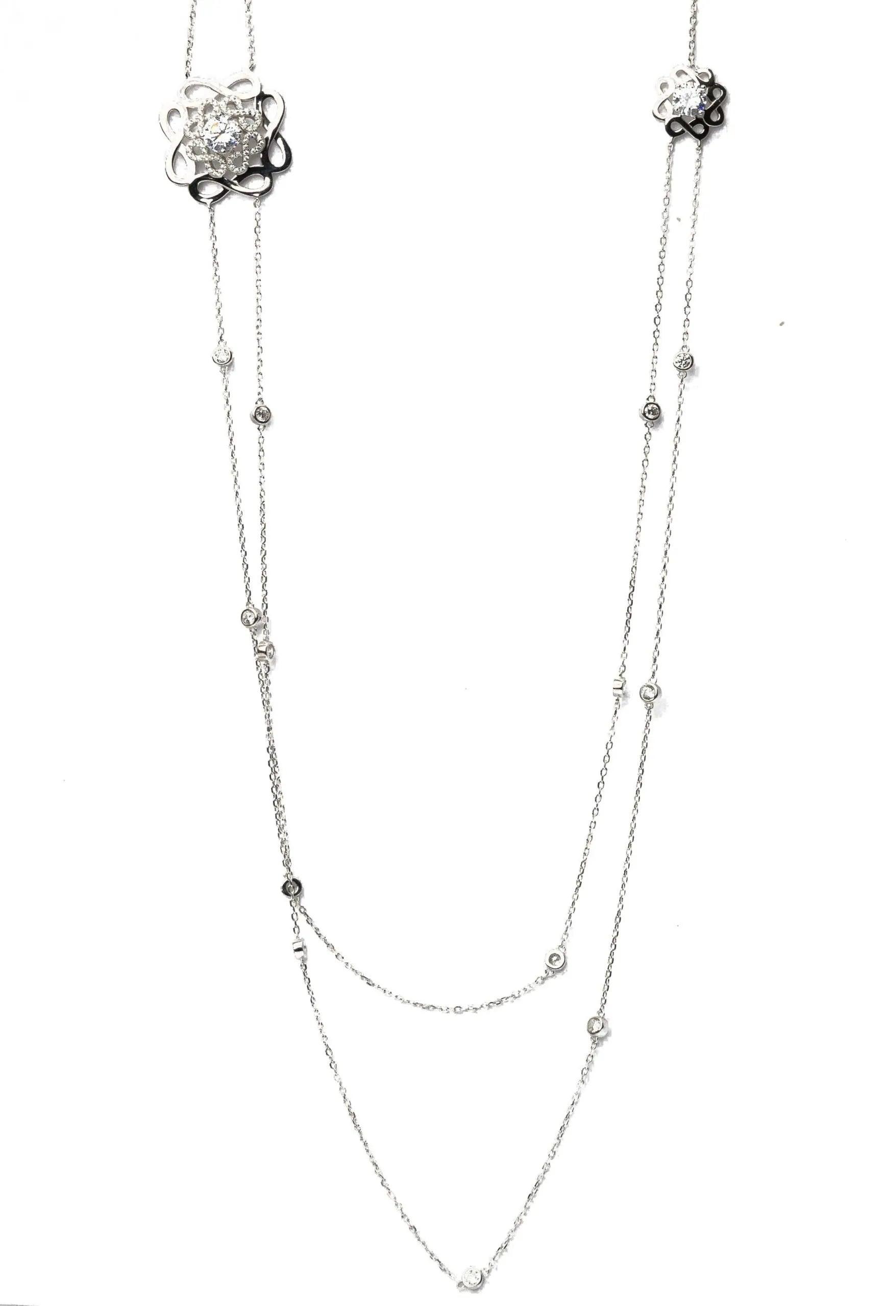 Alizia Infinity Large Flower Abaya Long Necklace