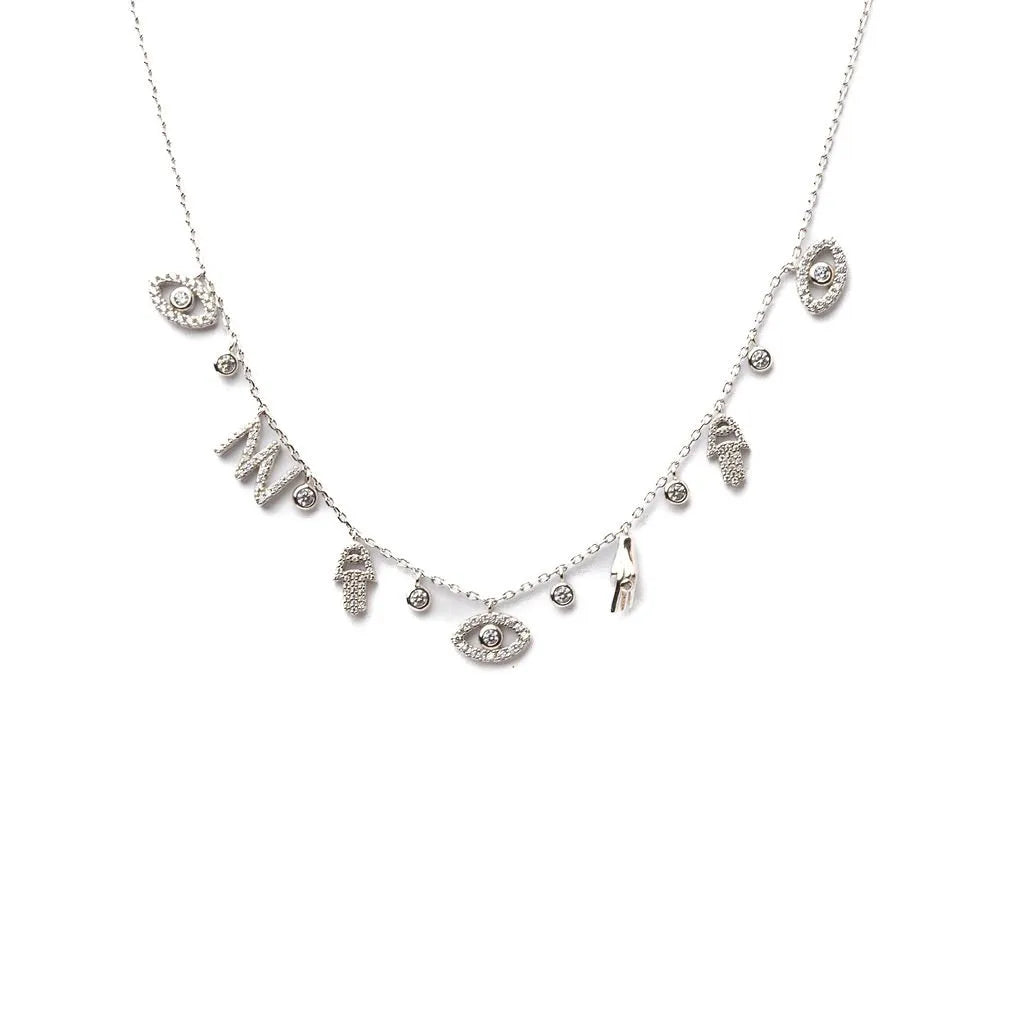 Alizia Evil Eye Charms Short Necklace