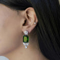 Alizia Rectangle Jewel Raindrop Drop Earring