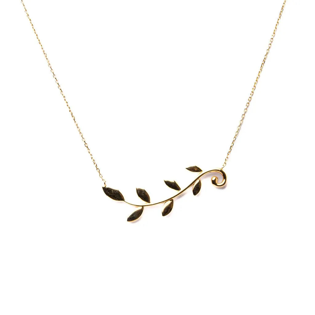 Alizia Leaf Stem Short Necklace