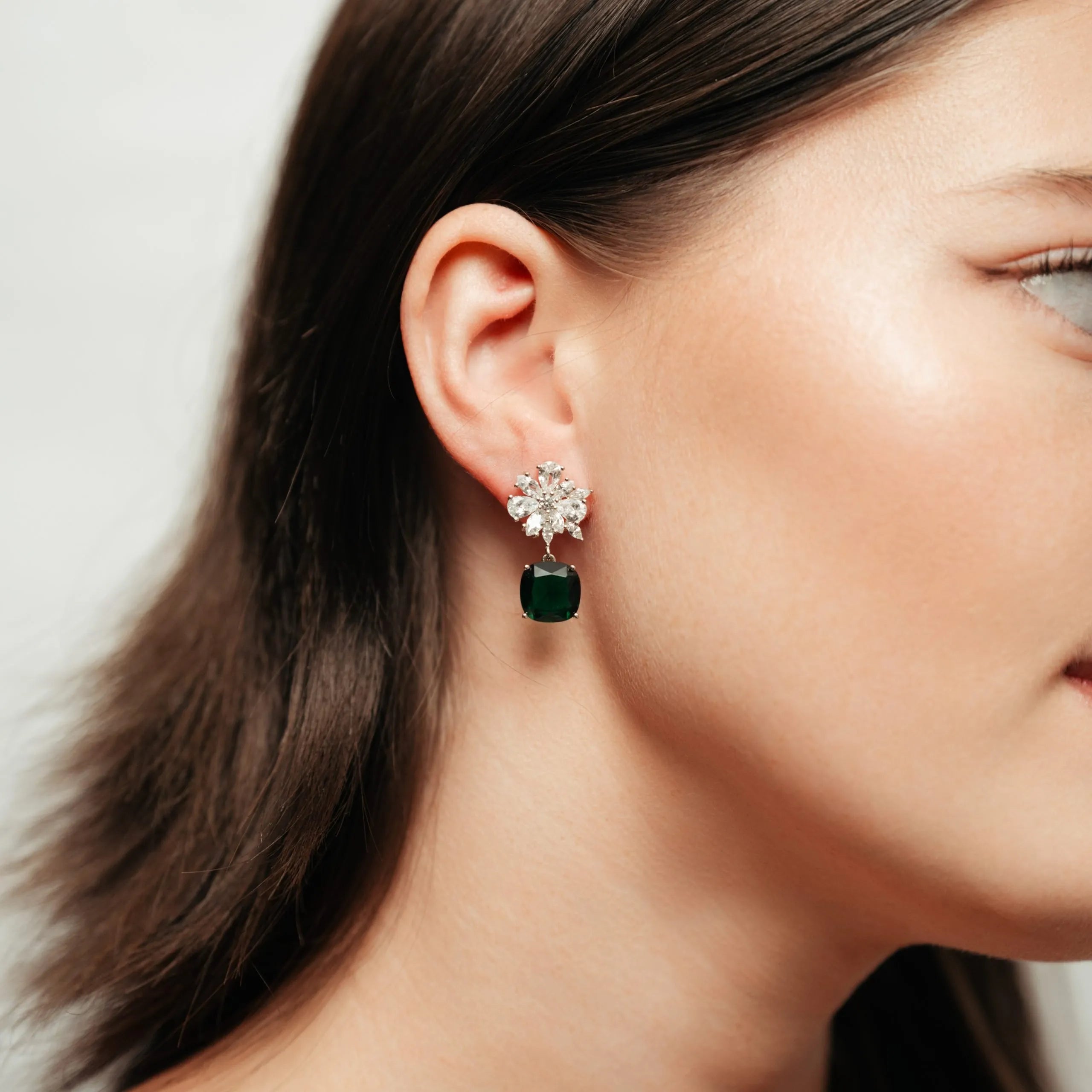 Alizia Flower Dressy Big Drop Earrings