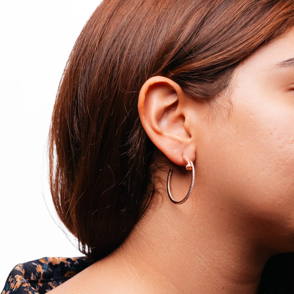 Alizia Embellished Screw Hooped Earrings