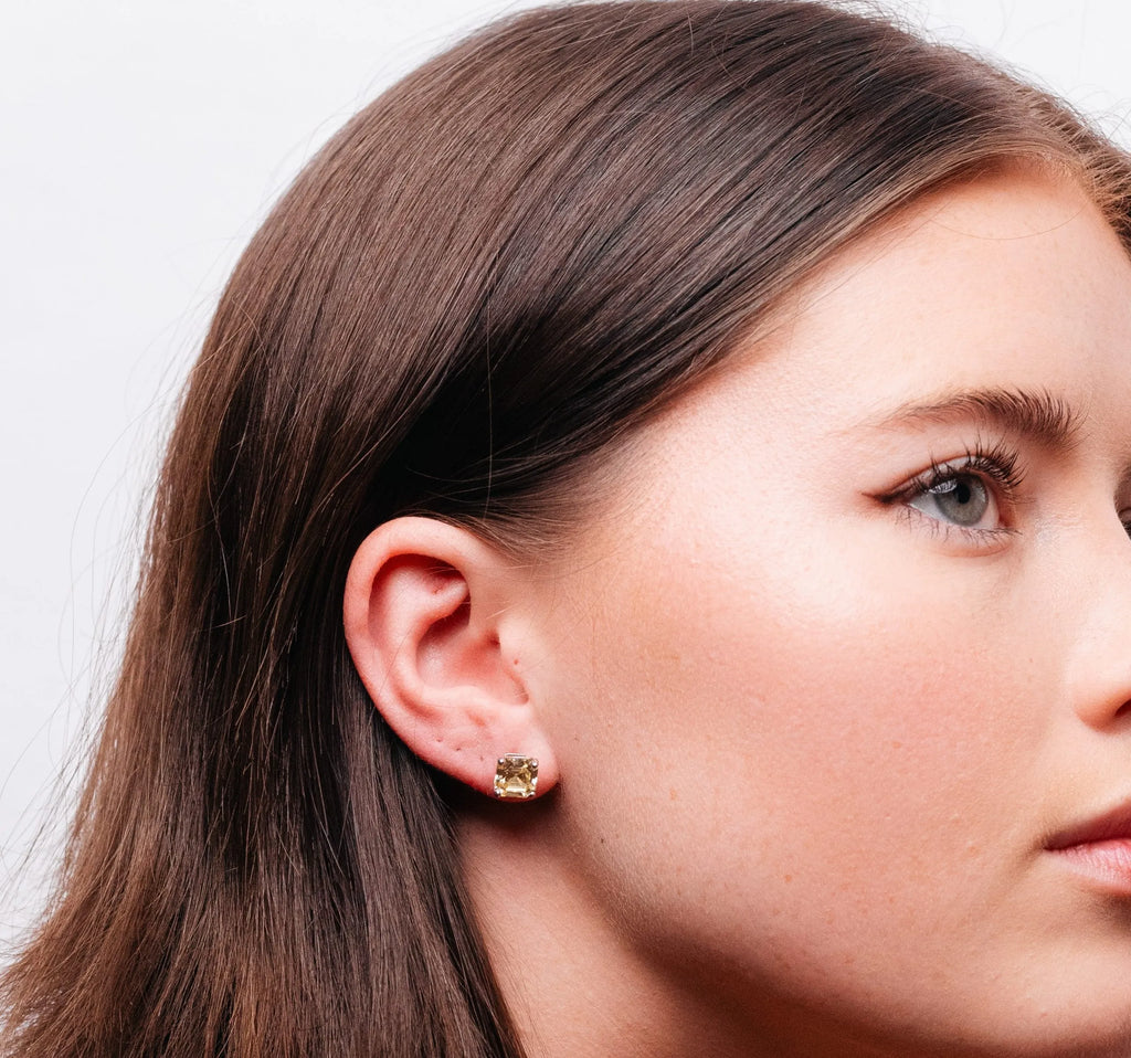 Alizia Emerald Small Cut Stud Earrings