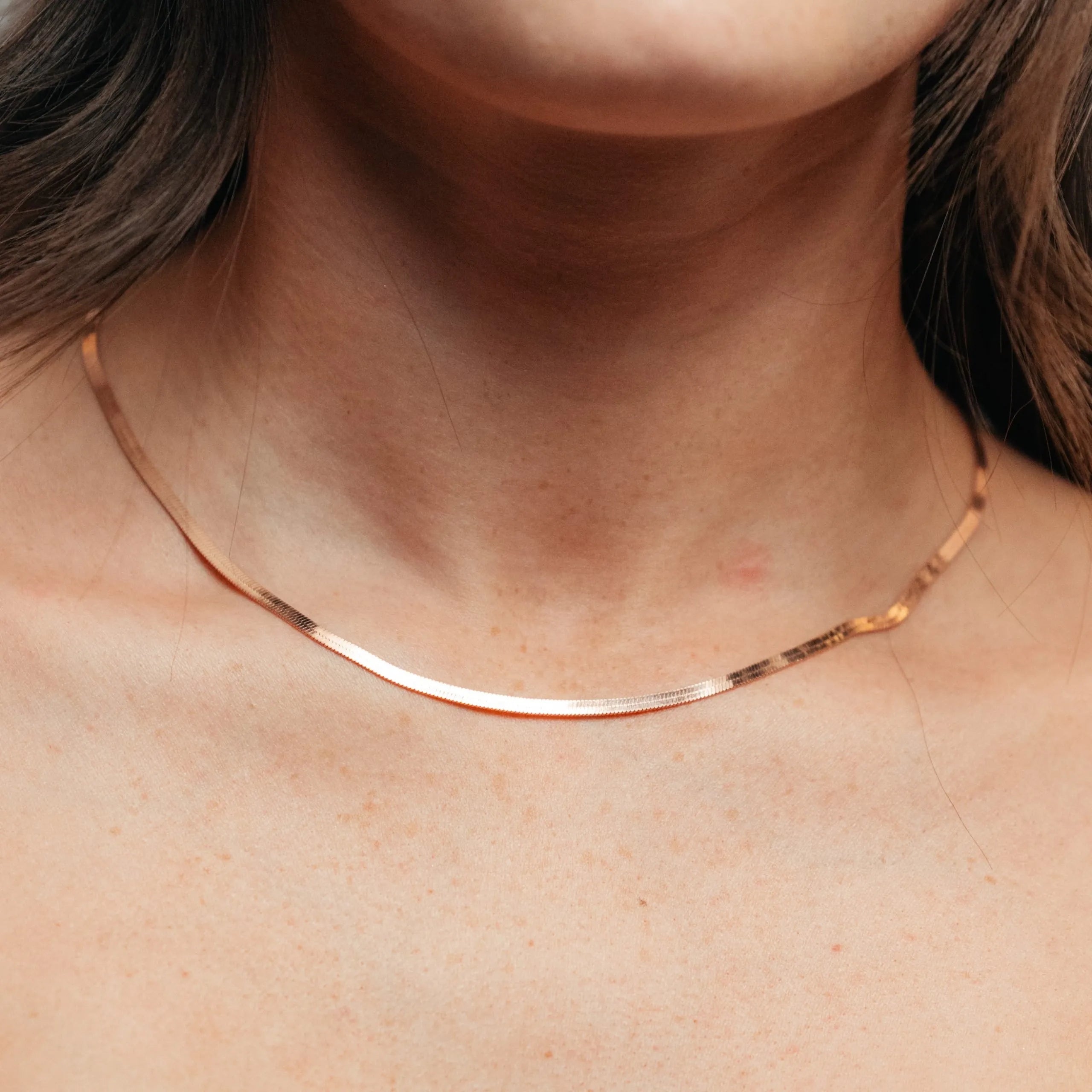 Alizia Flat Plain Short Necklace