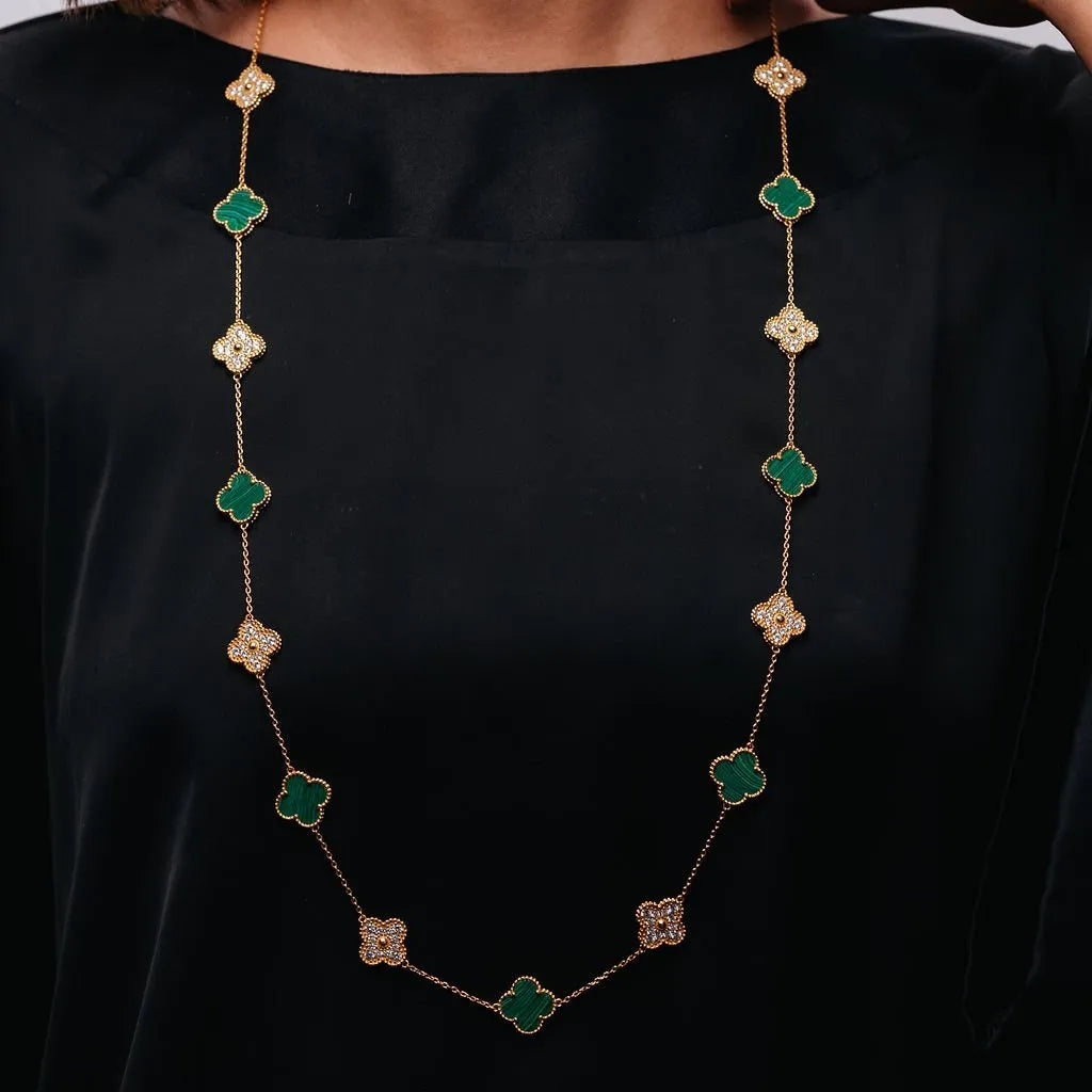 Alizia Half Embellished Cloves Long Necklace