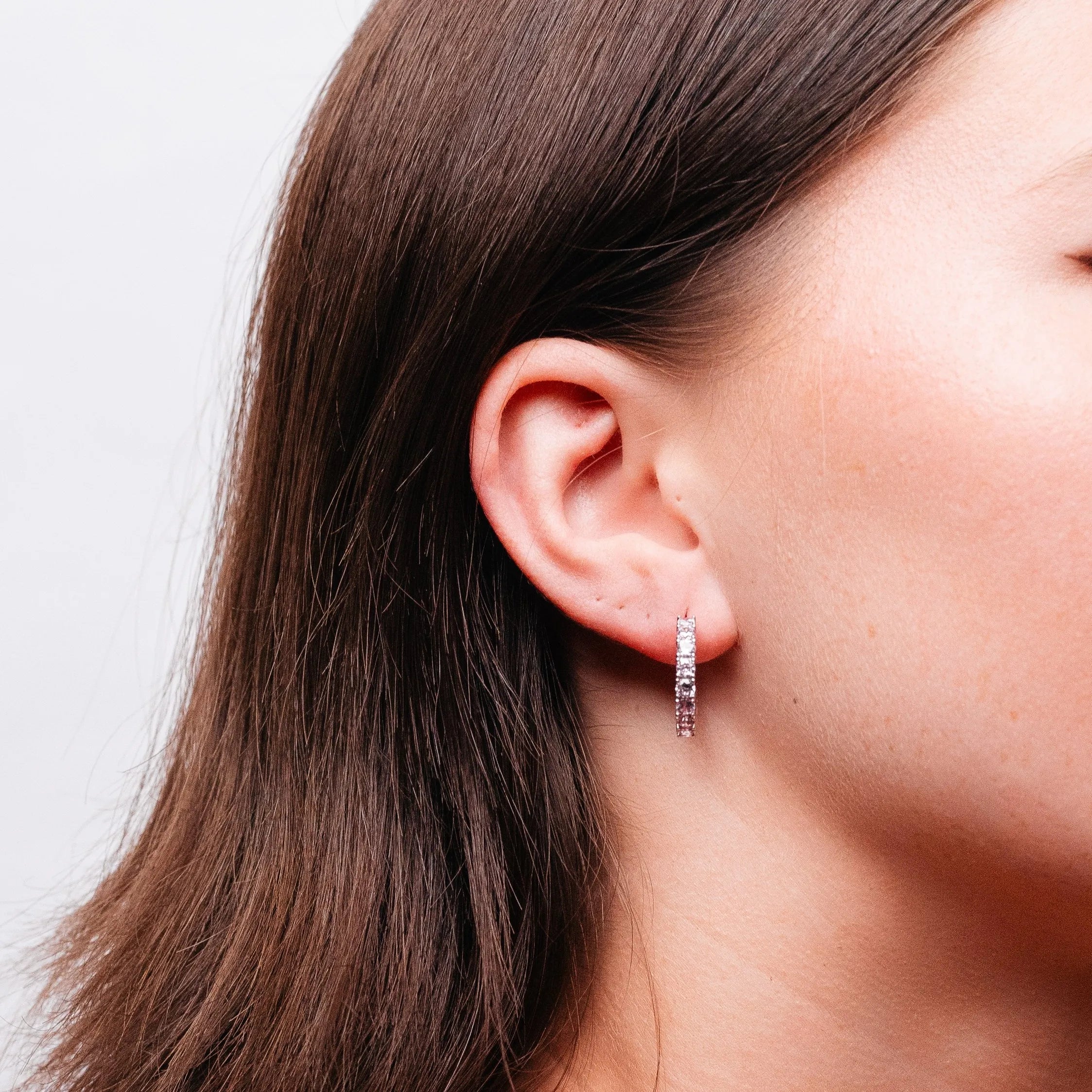 Alizia Tennis Huggie Hooped Earrings