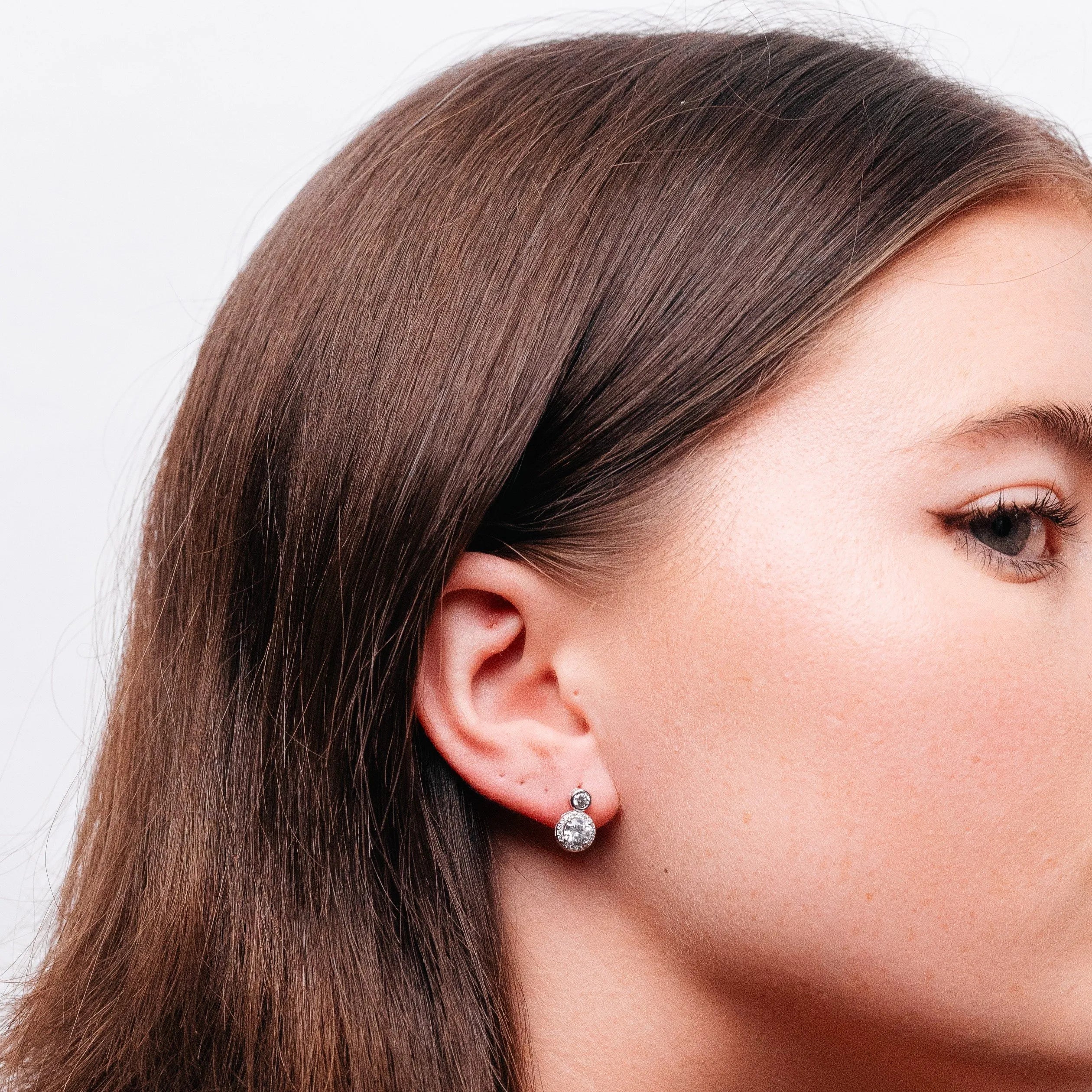 Alizia Mini Diamond Drop Stud Earrings