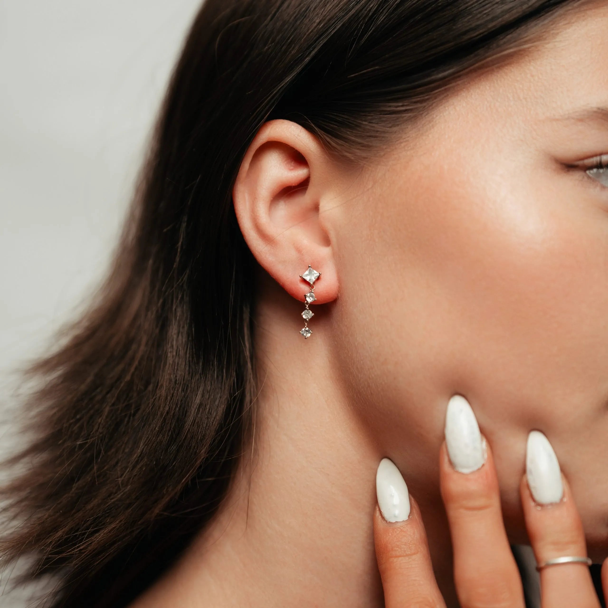 Alizia Dainty Square Drop Earrings