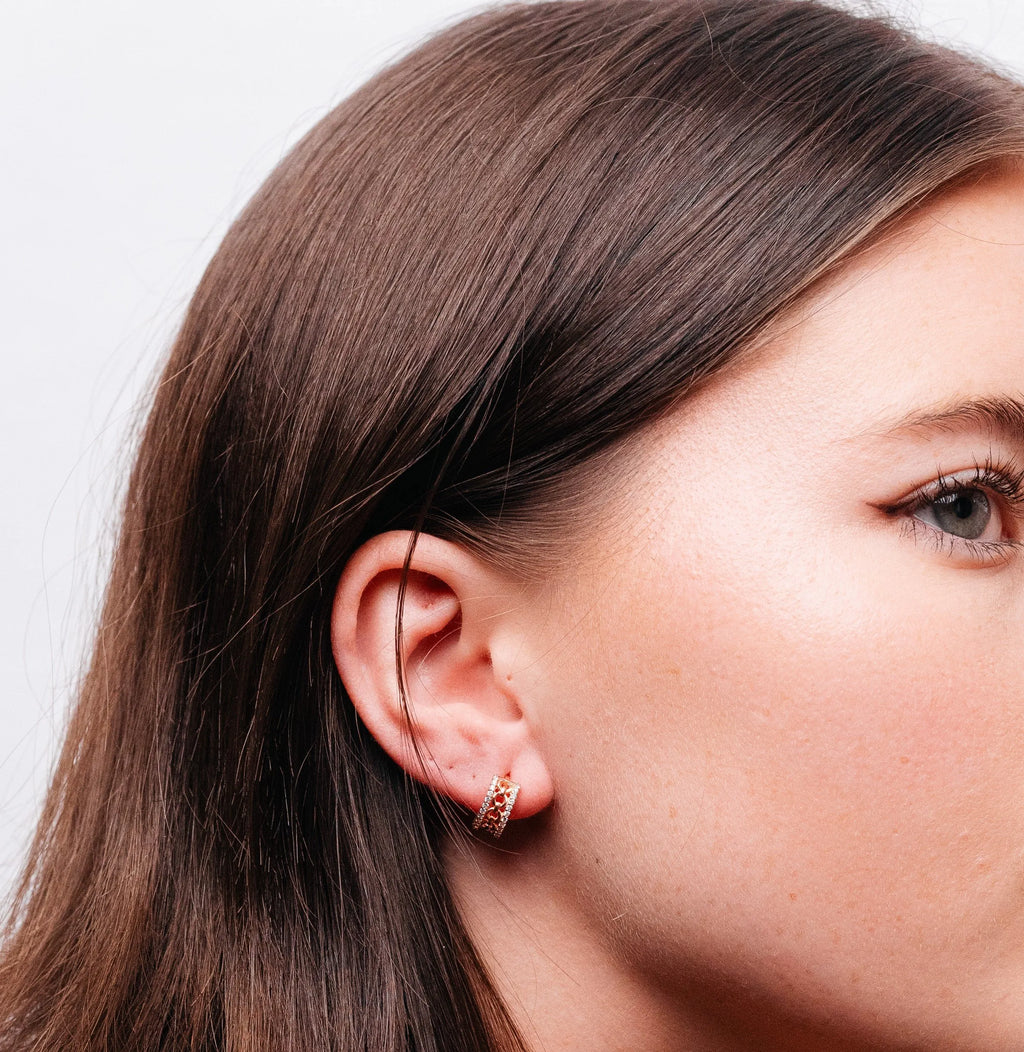 Alizia Chunky Crystal Small Hooped Earrings