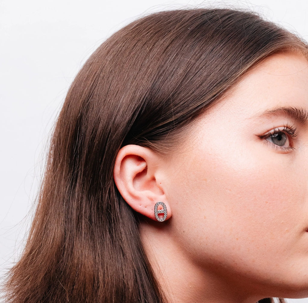 Alizia Oval Solid Large Stud Earrings