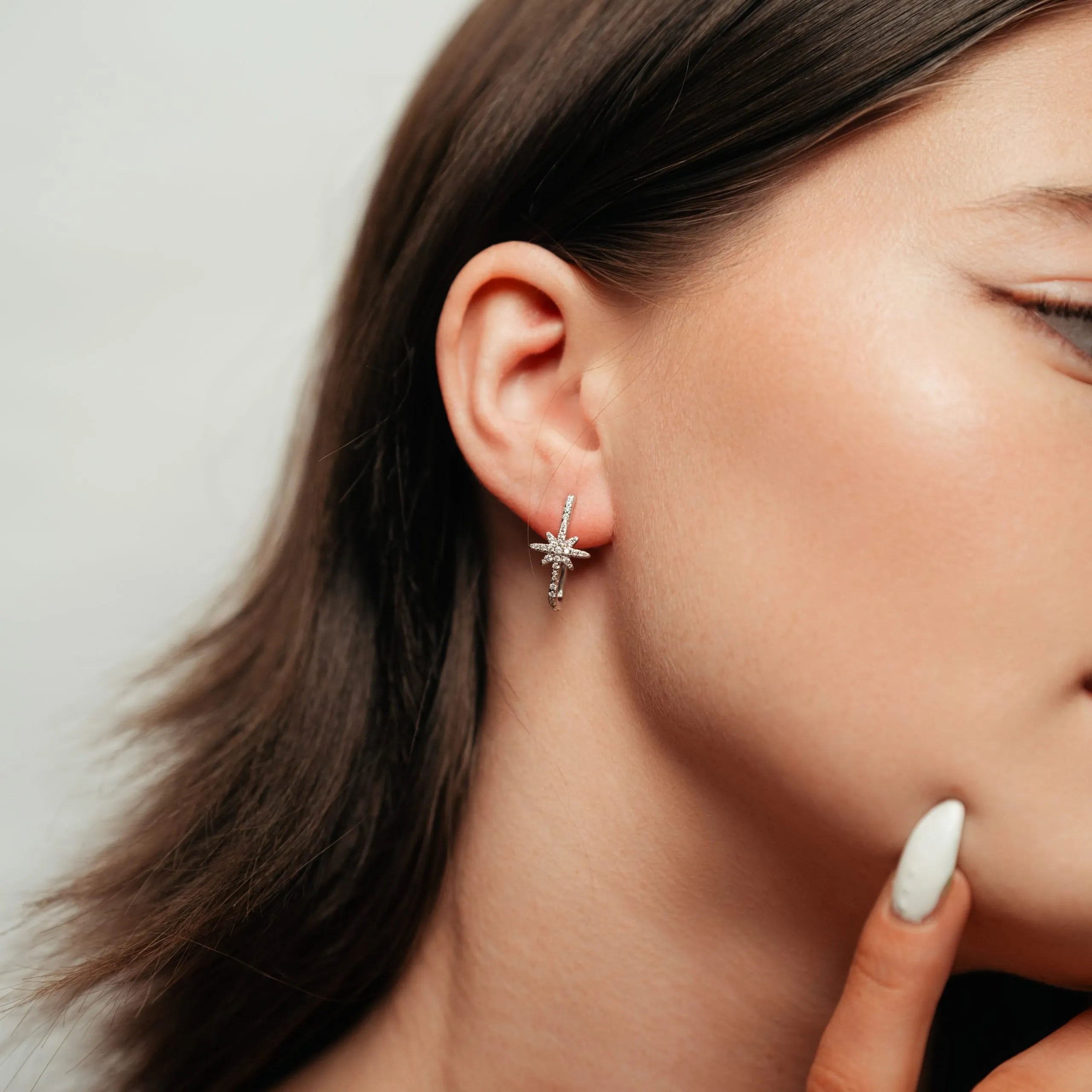 Alizia A Falling Star Hooped Earrings