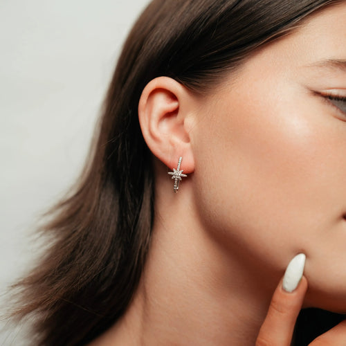 Alizia A Falling Star Hooped Earrings