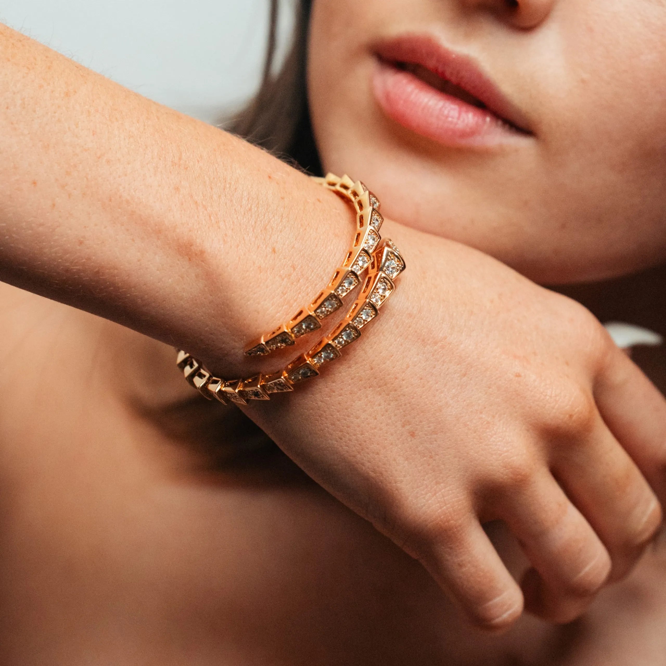 Alizia Serpent Drape Double Bangle