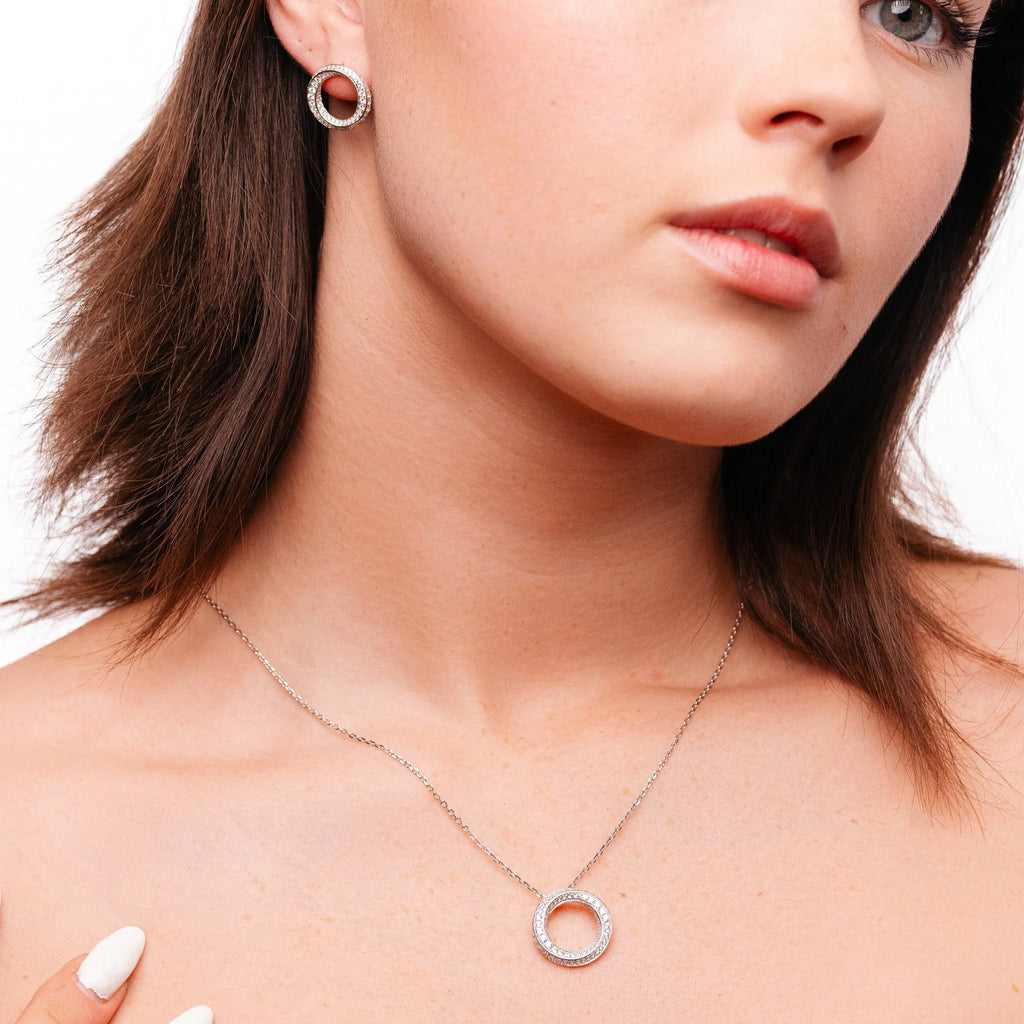 Alizia Big Round Hallow Stud Earrings