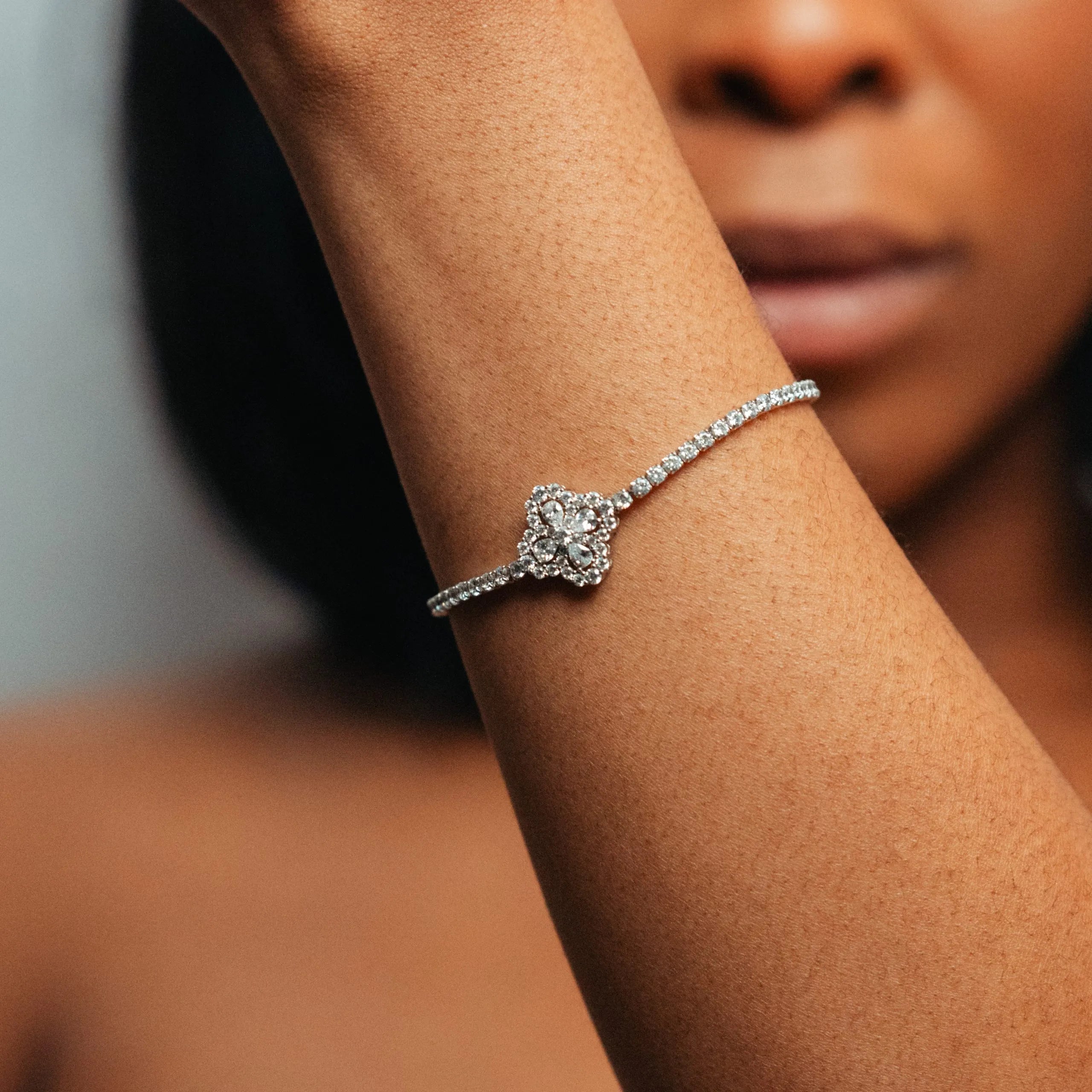 Alizia Single Flower Tennis Bracelet