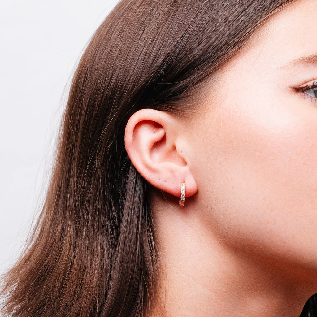 Alizia Encrusted Huggie Hooped Earrings