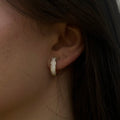 Alizia R Style Diamond Cluster Medium Hoops