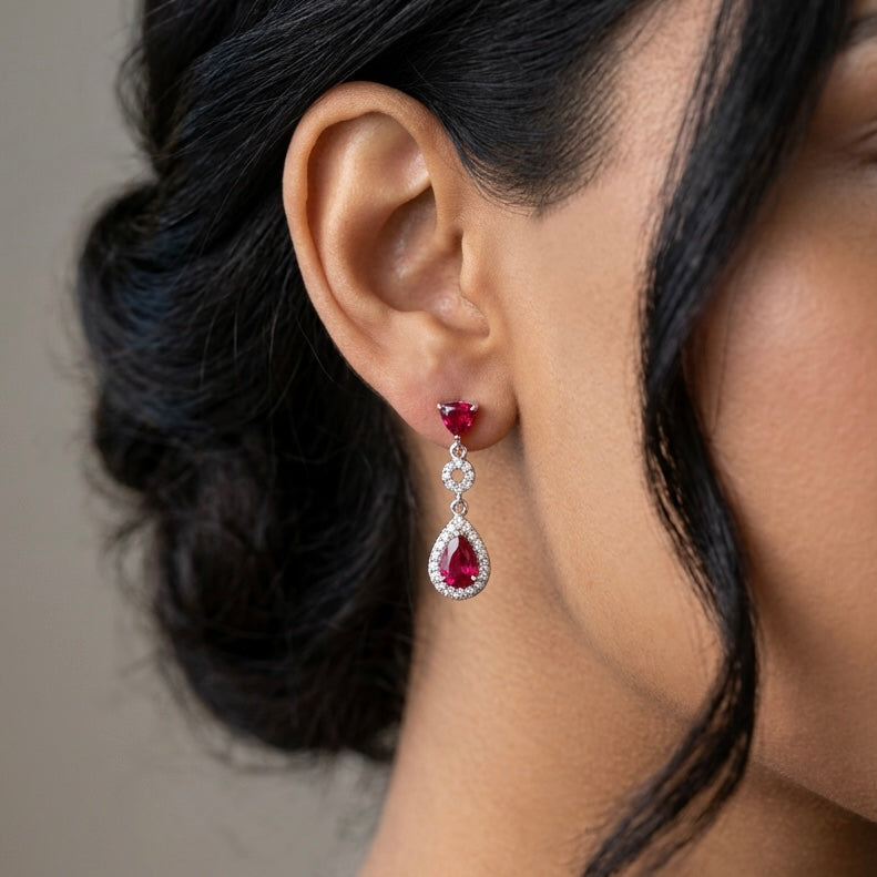Alizia Teardrop Shaped Drop Earrings
