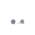 Alizia Halo Large Silver Outline Stud Earrings