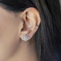 Alizia 4 Triangle Halo Stud Earrings