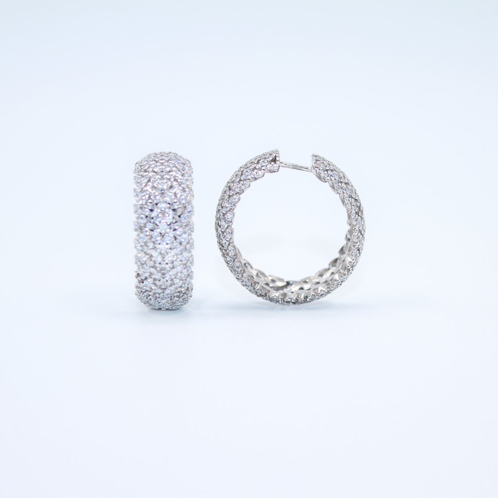 Alizia Encrusted Thick Hooped Earrings