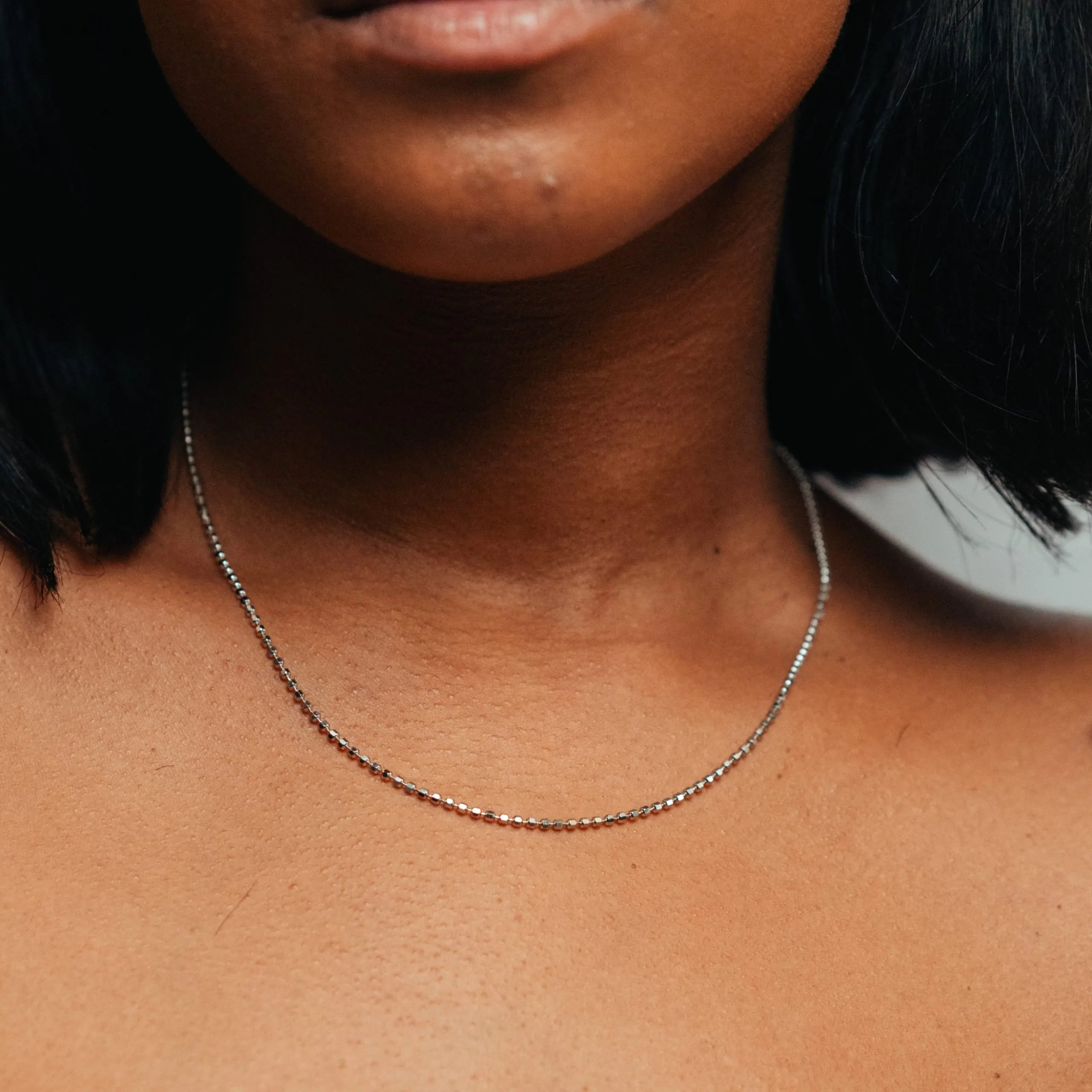 Alizia Mini Beaded Plain Short Necklace
