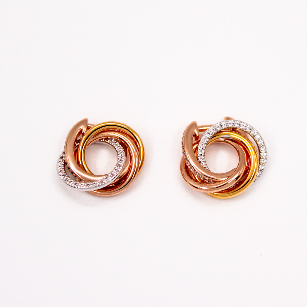 Alizia 3 Colour Hooped Hoops Earrings