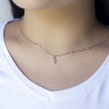 Alizia Dainty Heart Rose Necklace