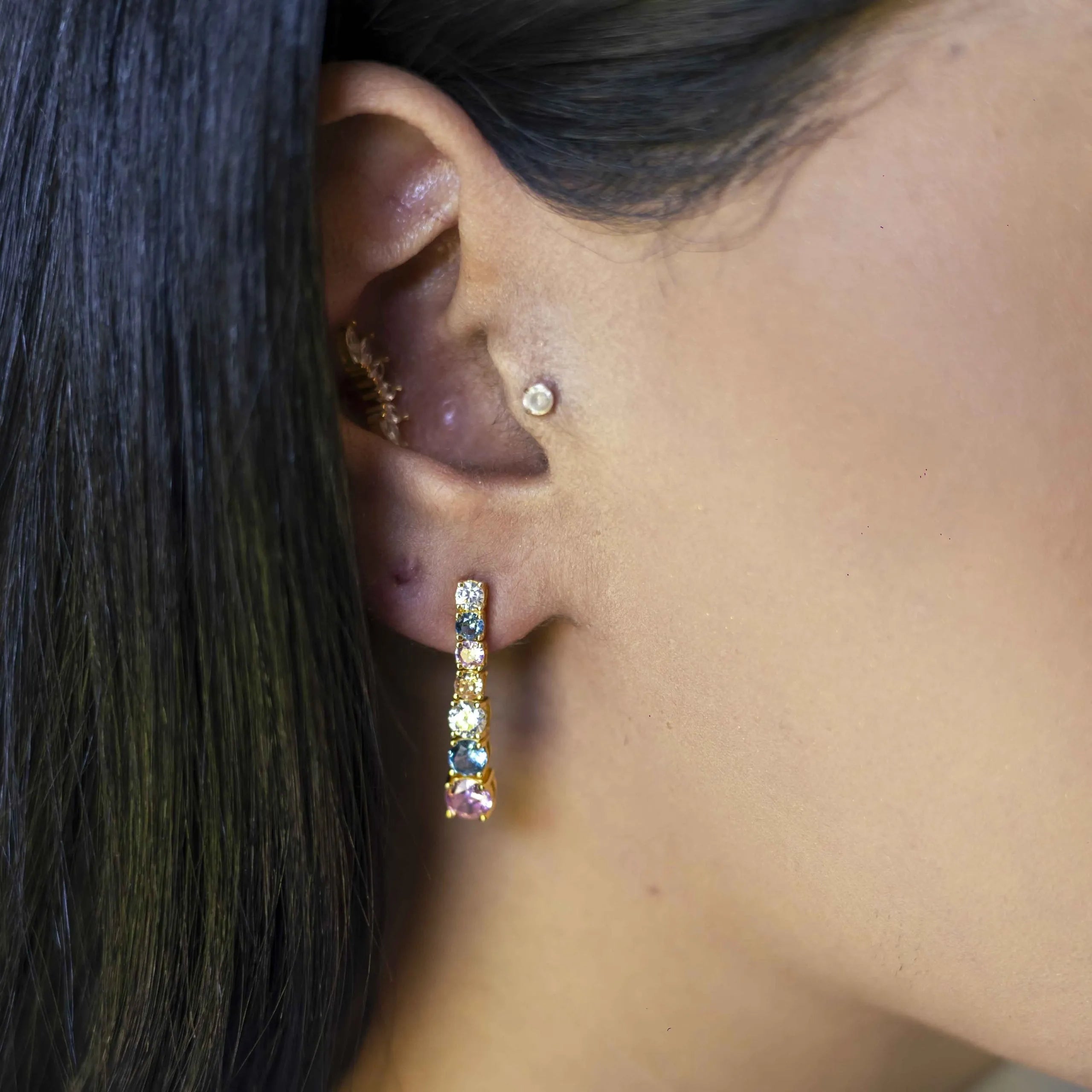Alizia Colourful Tennis Earring