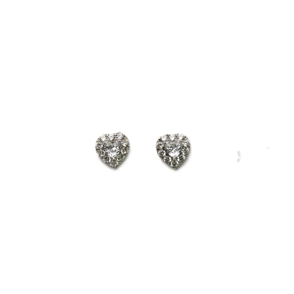 Alizia Heart Halo Stud Stud Earrings