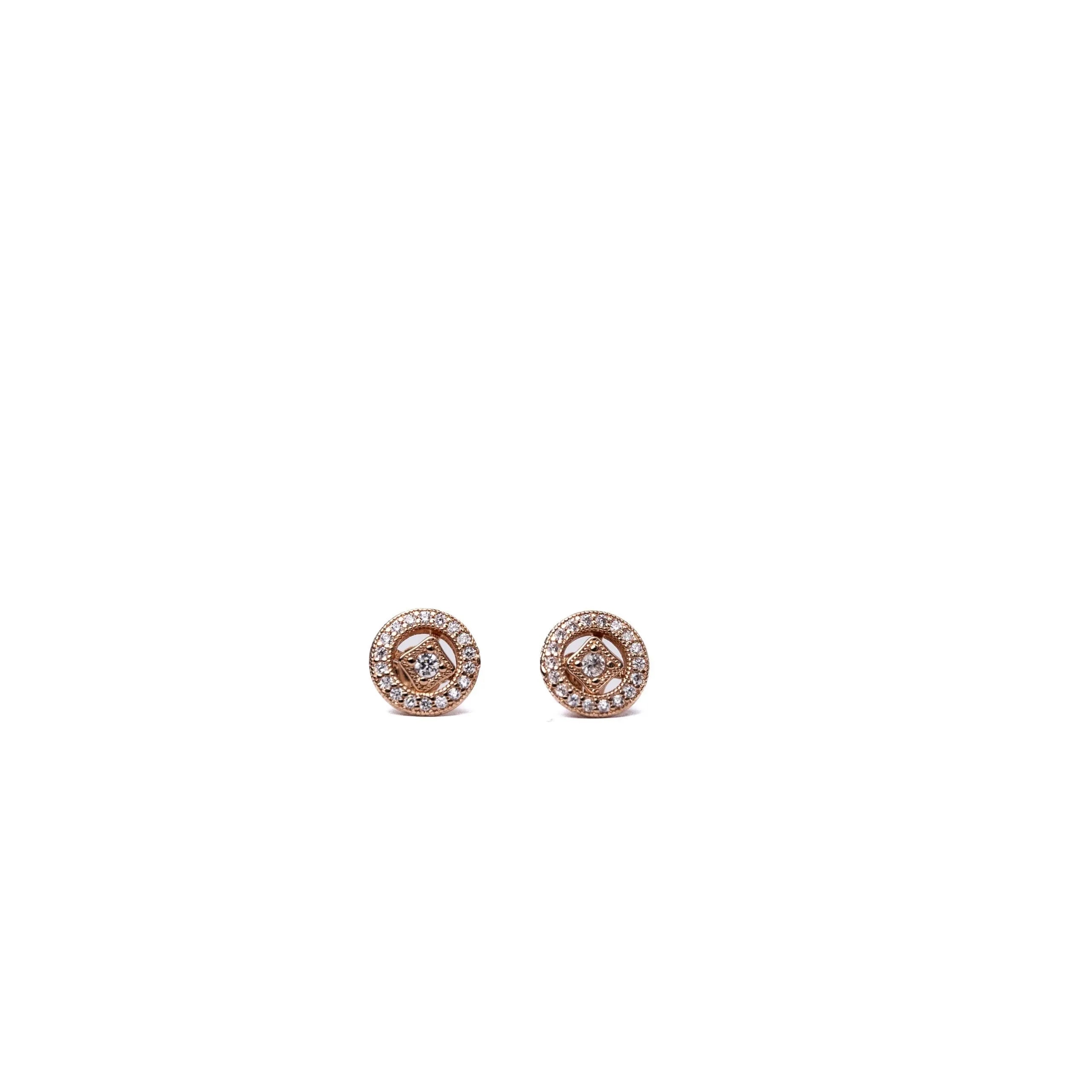 Alizia Mini Square Halo Stud Stud Earrings