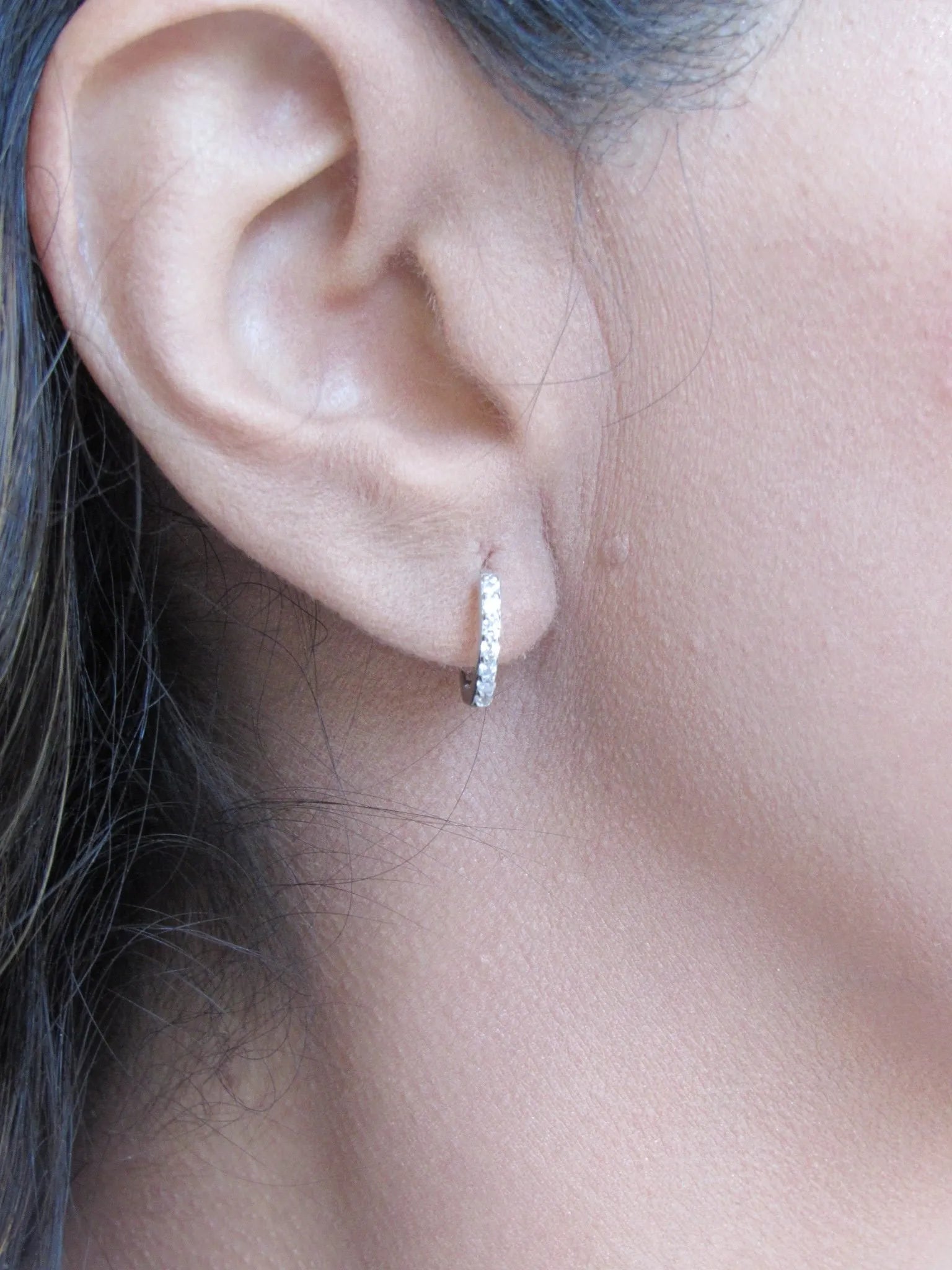 Alizia Stoned Dainty Hooped Earrings