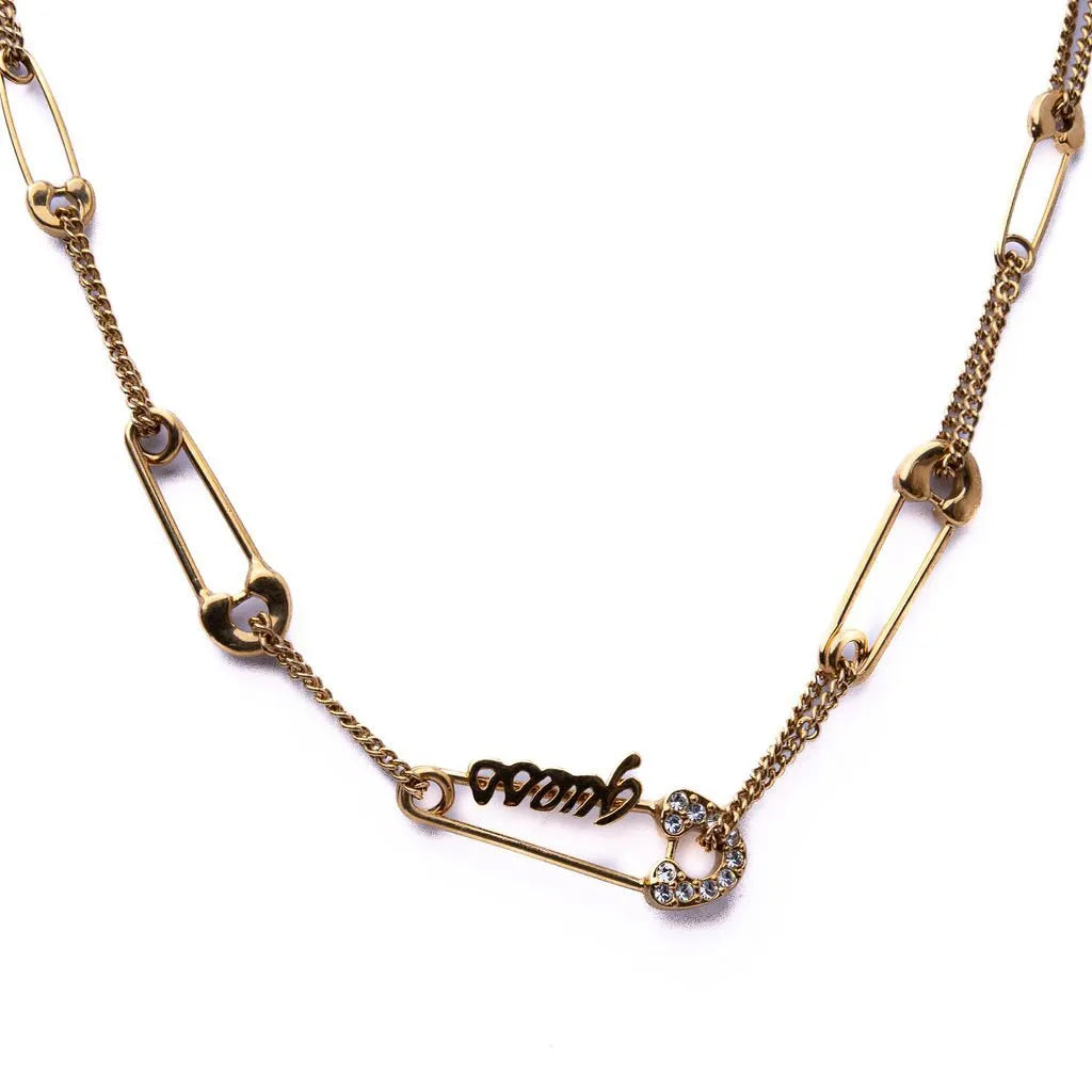 Alizia Guess Safety Pins Short Necklace