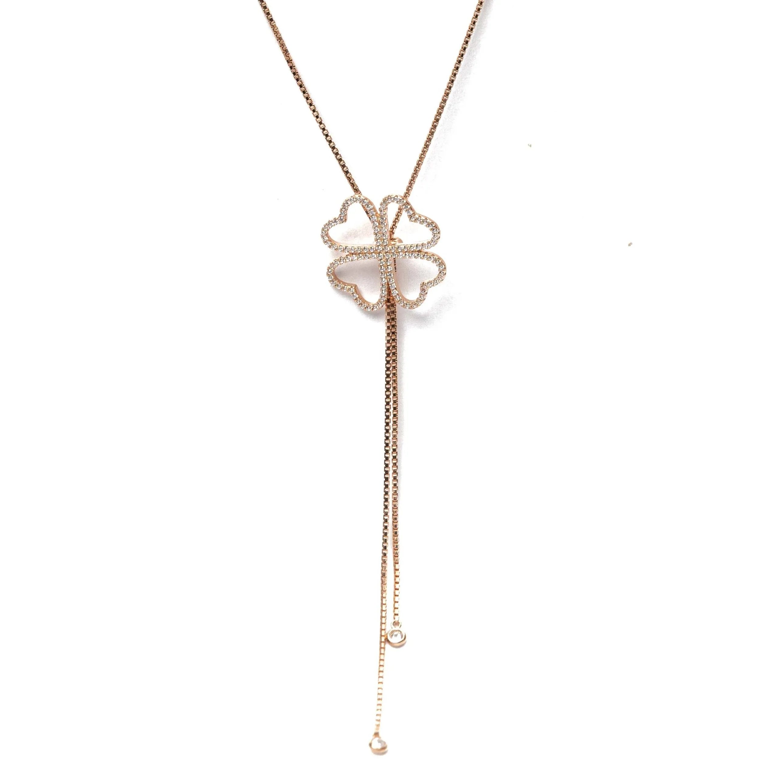 Alizia 4 Heart Flower Abaya Long Necklace