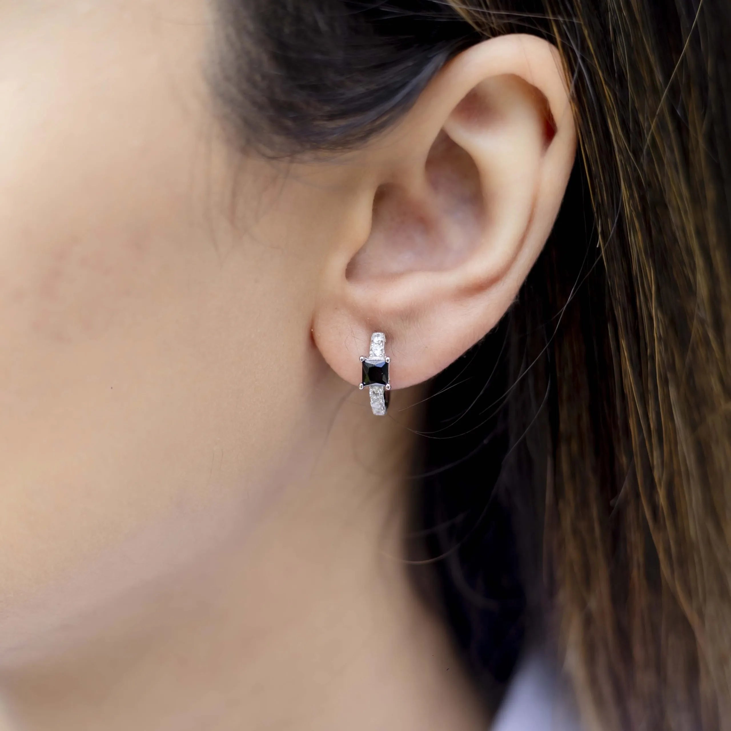 Alizia Square Stone Hoop