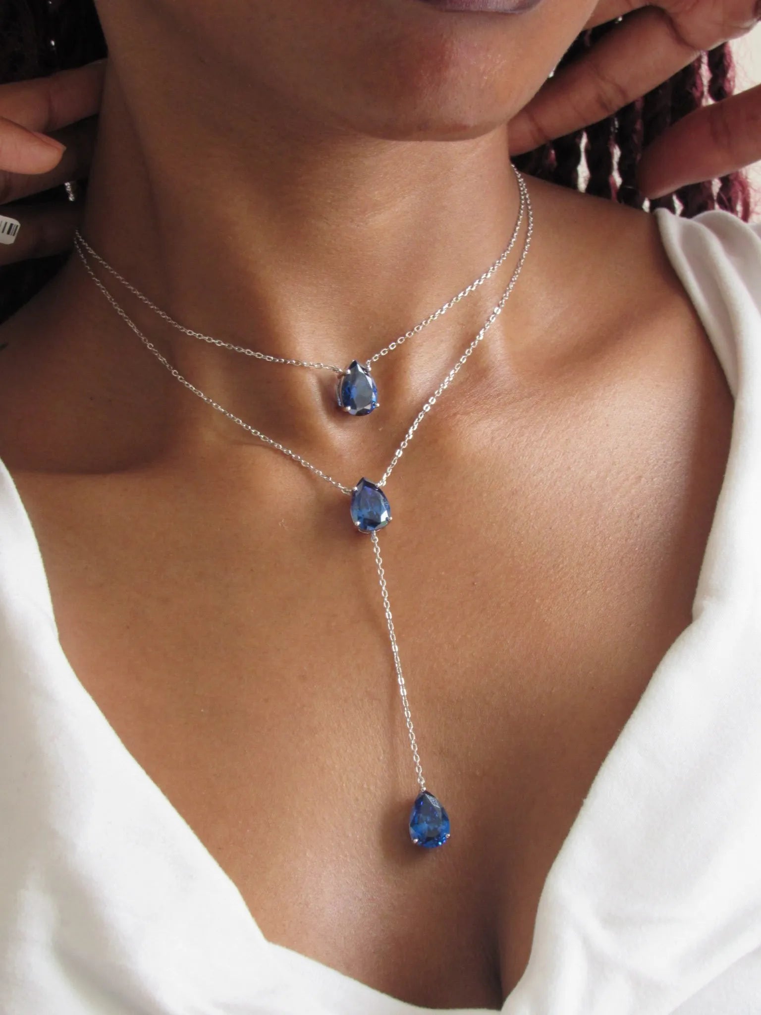 Alizia 3 Layer Raindrop Necklace