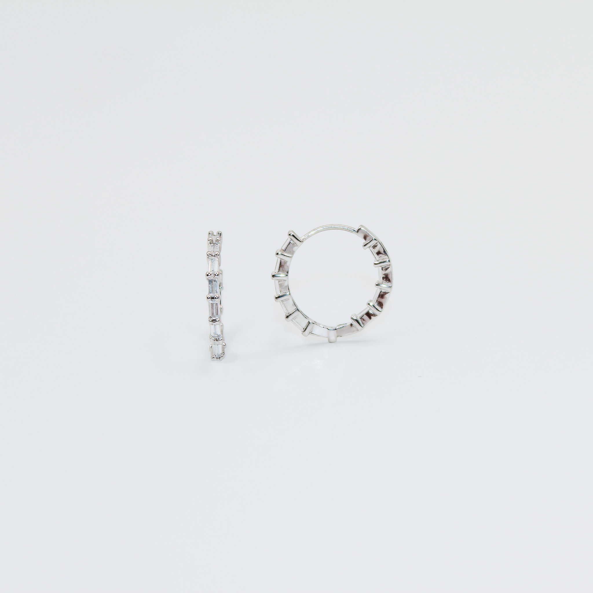 Alizia Rectangle Stone Hoop Earrings