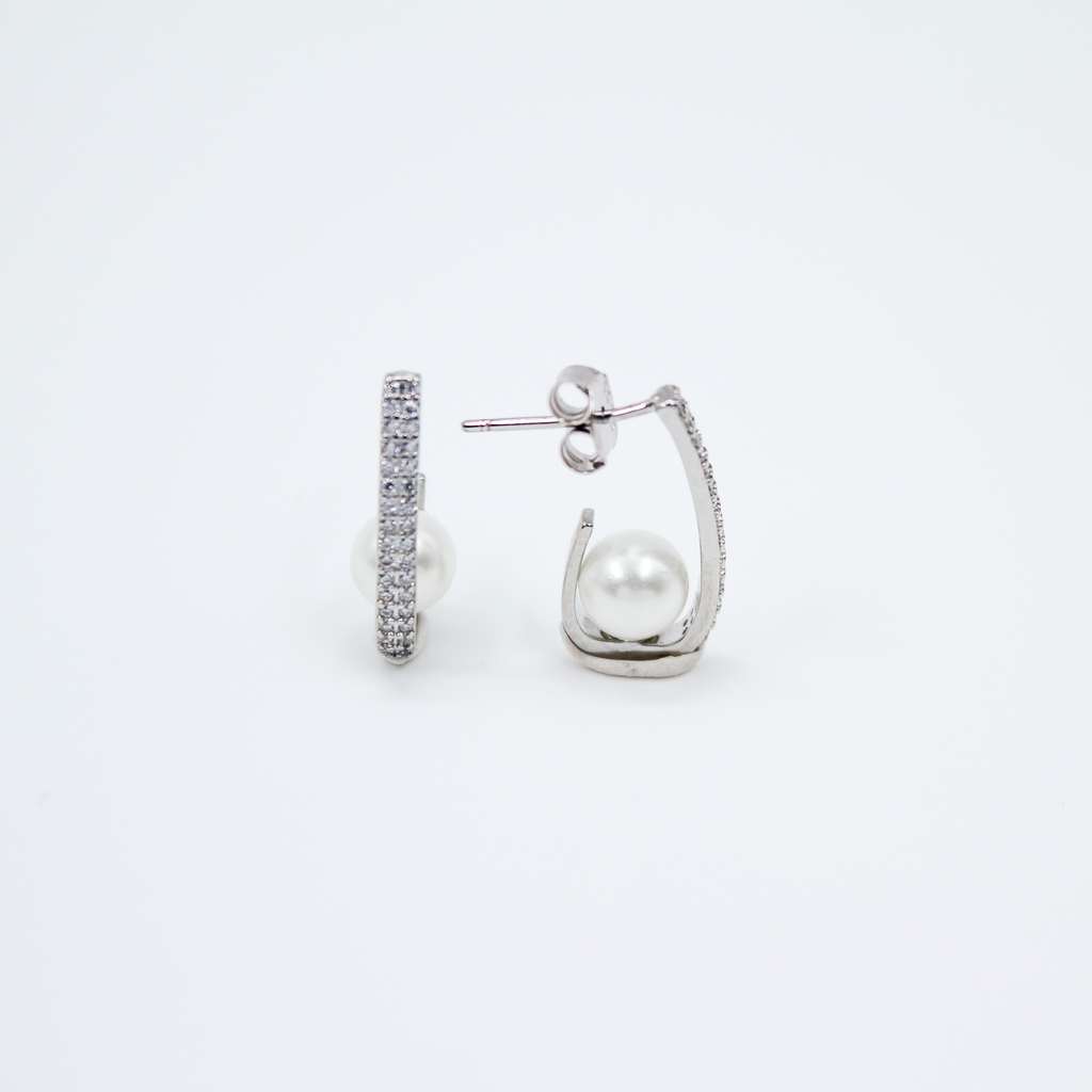 Alizia Dropping Pearl Half Hoop