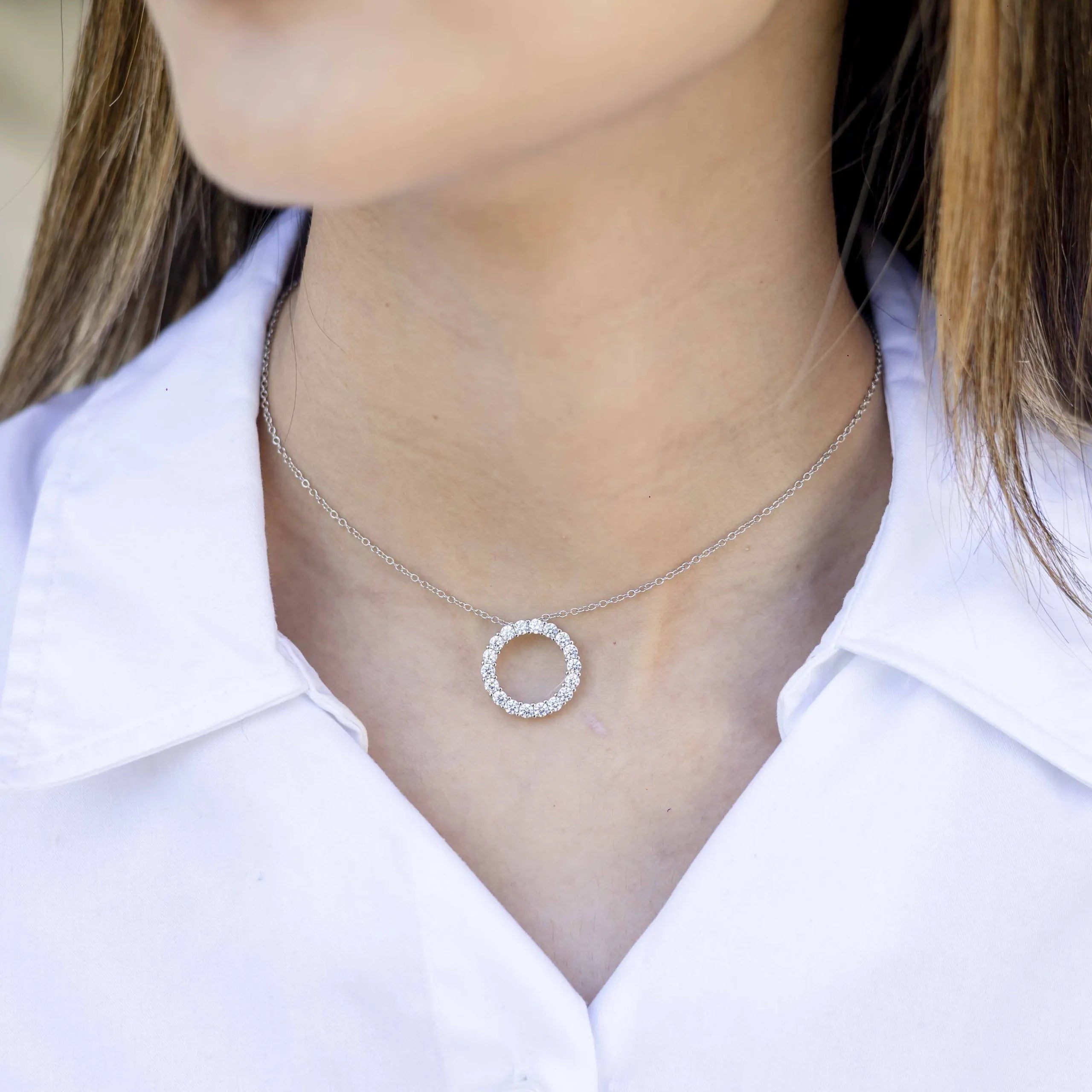 Alizia Stoned Circle Necklace