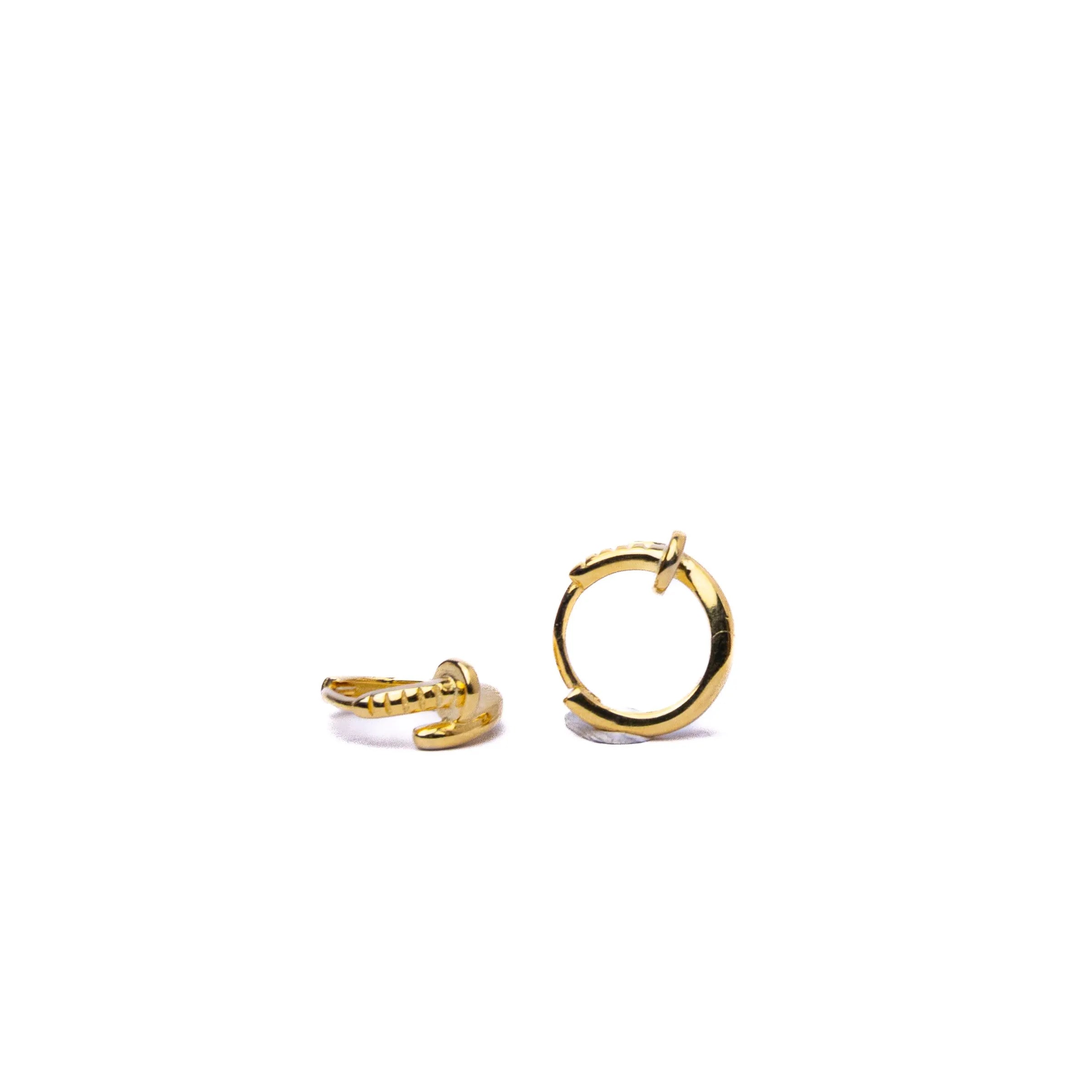 Alizia Nail Mini Hooped Earrings