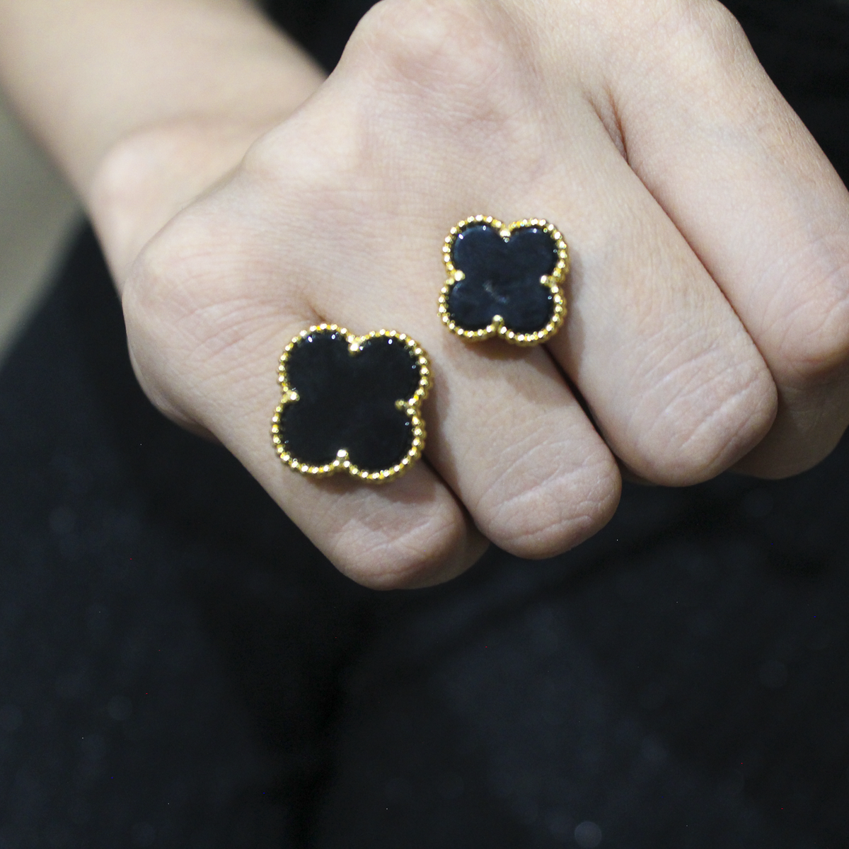 Alizia Double Clover Open Ring