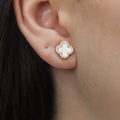 Alizia Crystal Edged Clover Earrings