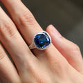 Alizia Cushion Cut Saphire Ring Size 6