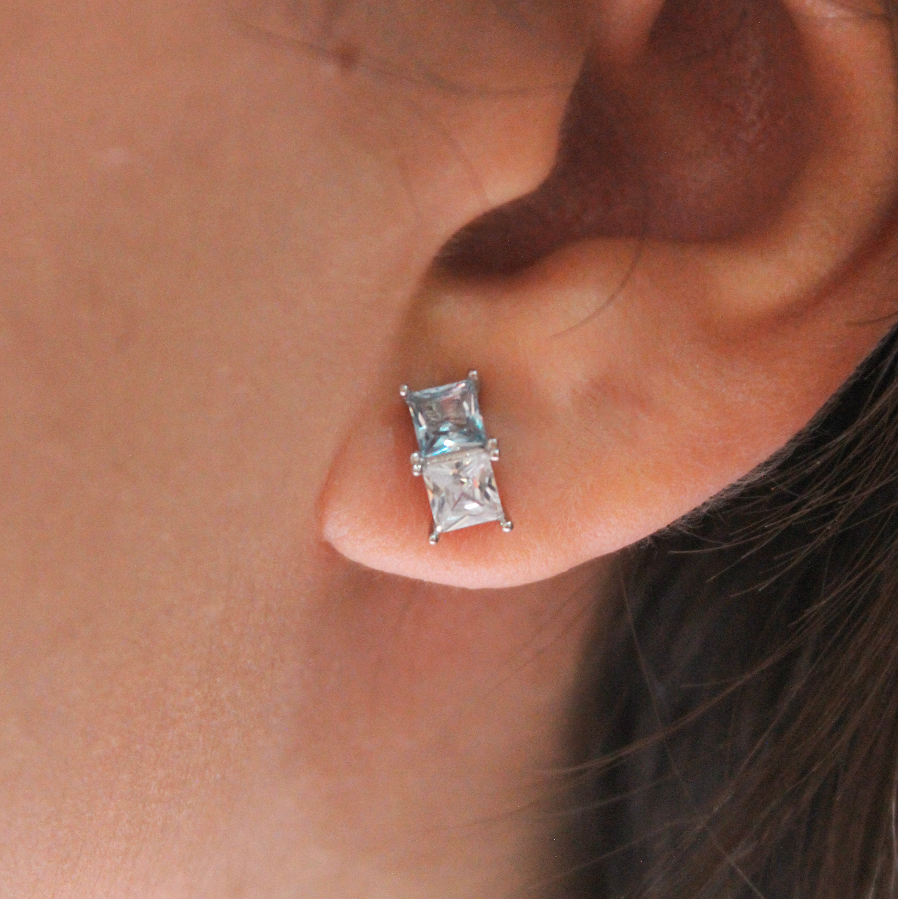 Alizia Stacked Solitaire Studs